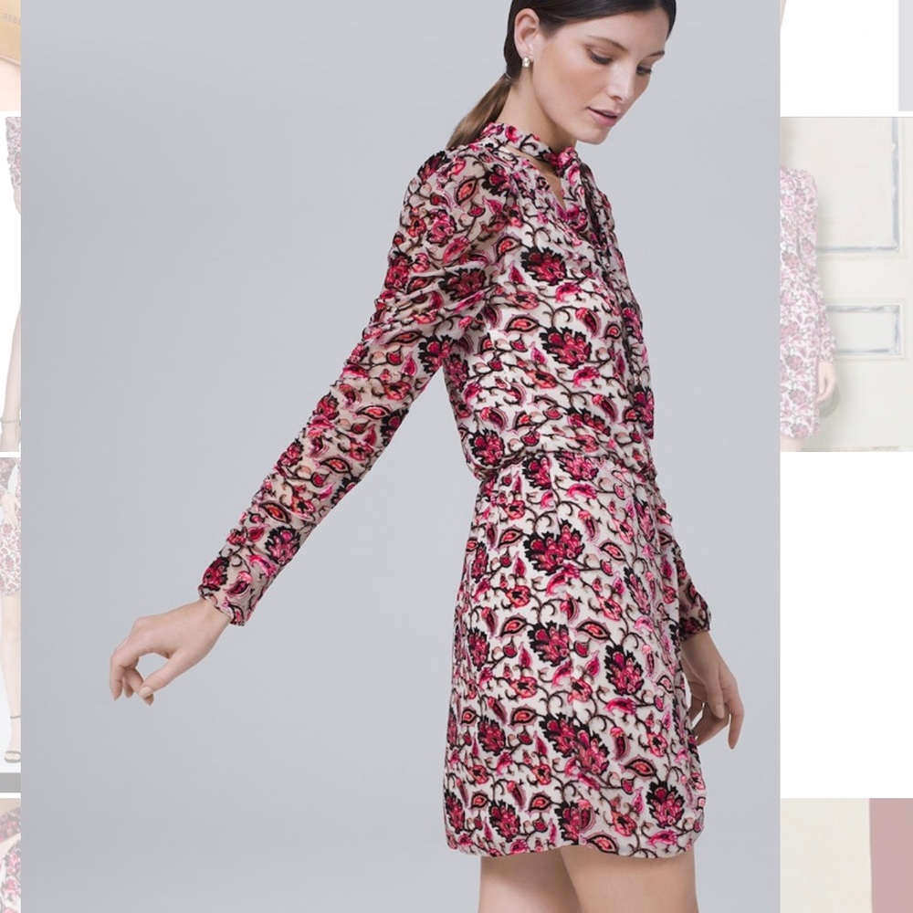 ❌NOT FOR SALE❌MONIQUE LHUILLIER Floral VelvetDress - Picture 5 of 16